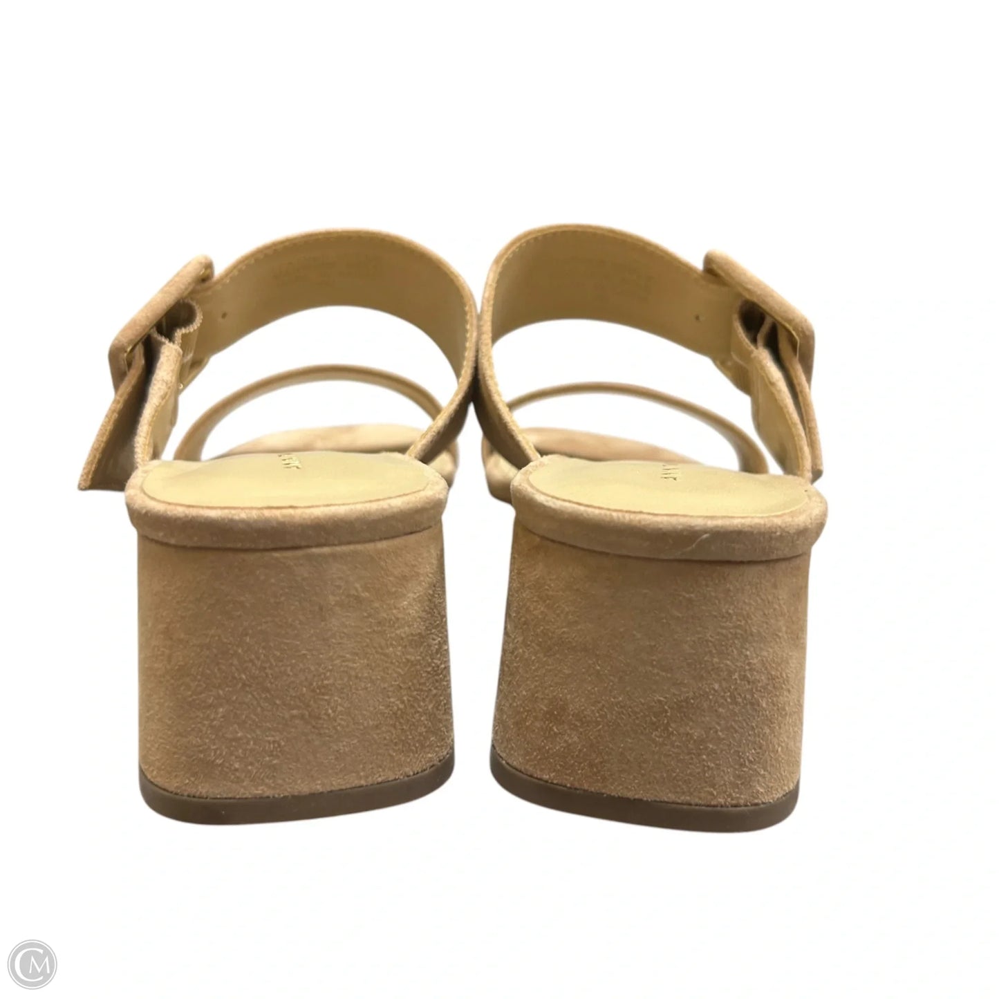 Sandals Heels Block By Ann Taylor In Tan, Size: 7