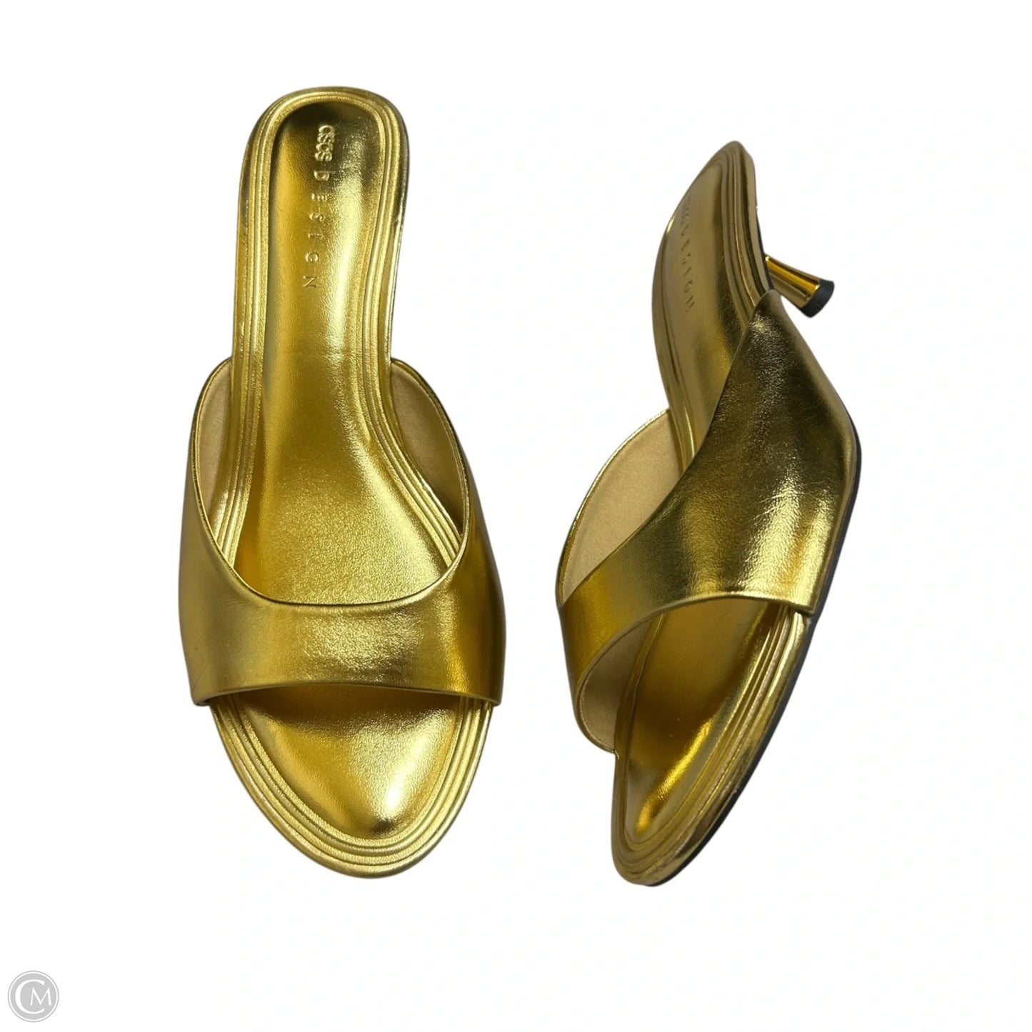 Sandals Heels Kitten By Asos In Gold, Size: 8