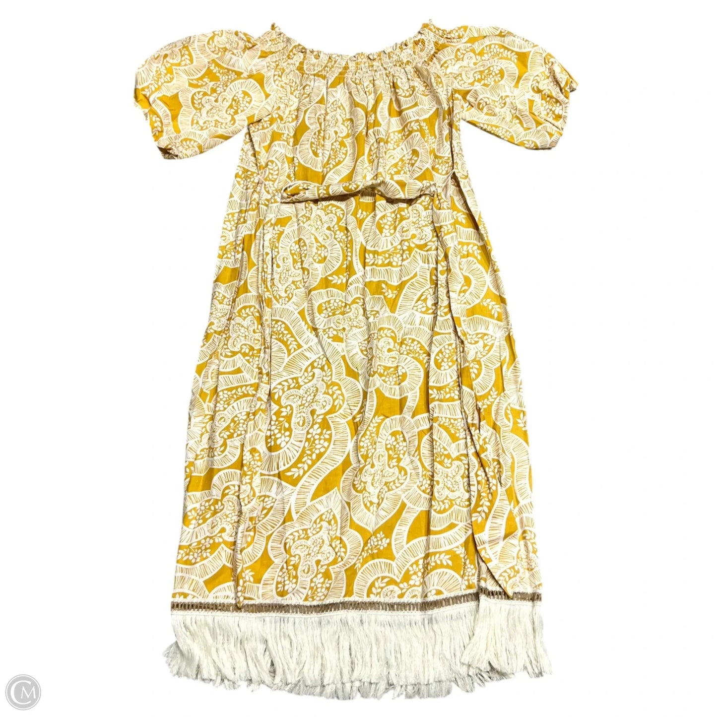 Dress Casual Maxi By Antonio Melani In White & Yellow, Size: S