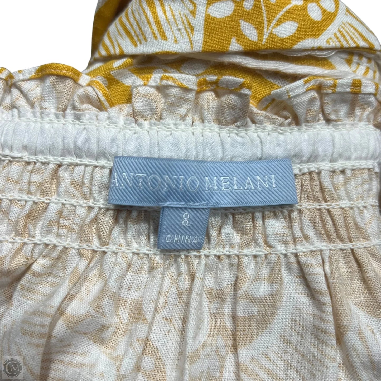 Dress Casual Maxi By Antonio Melani In White & Yellow, Size: S
