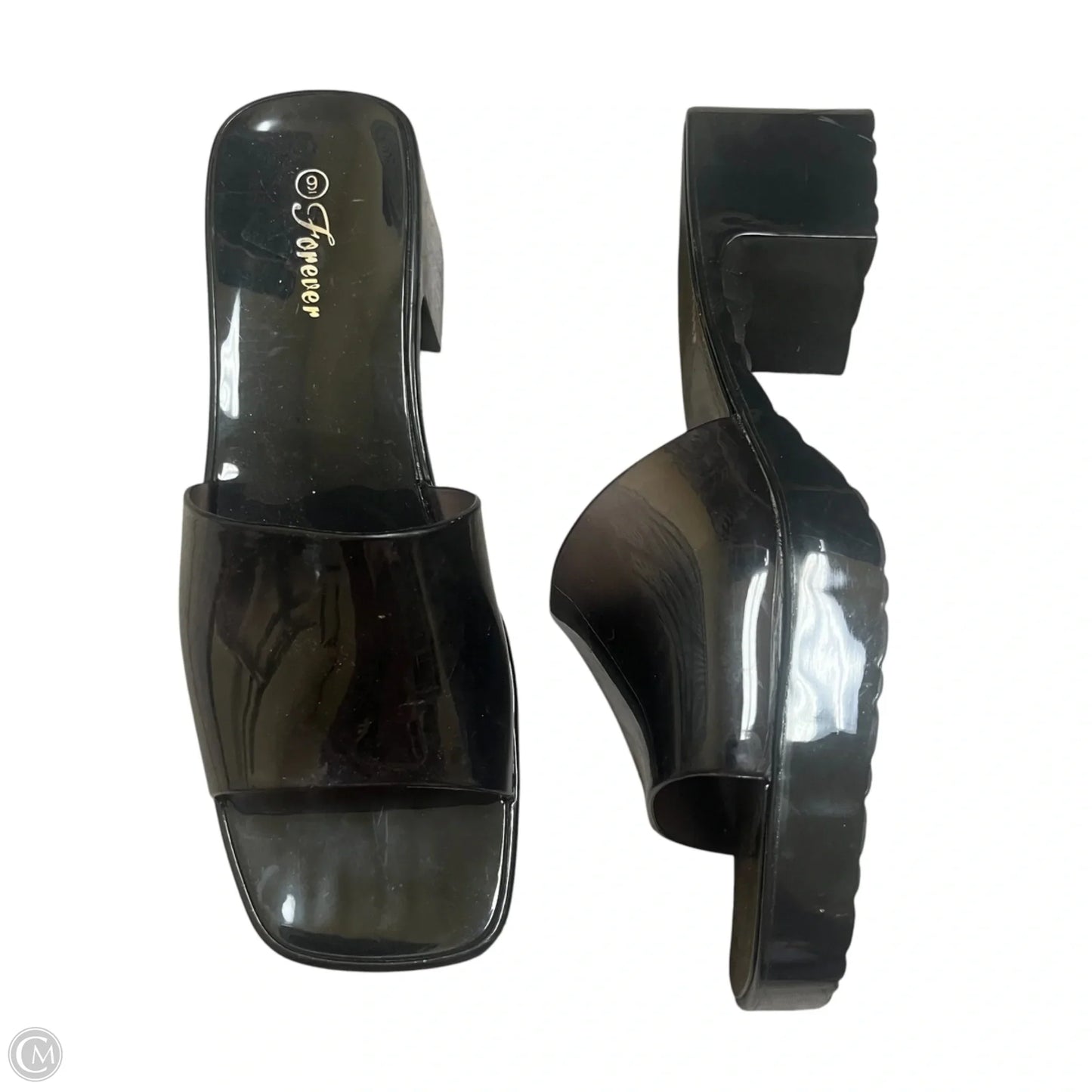 Sandals Heels Block By Forever In Black, Size: 9