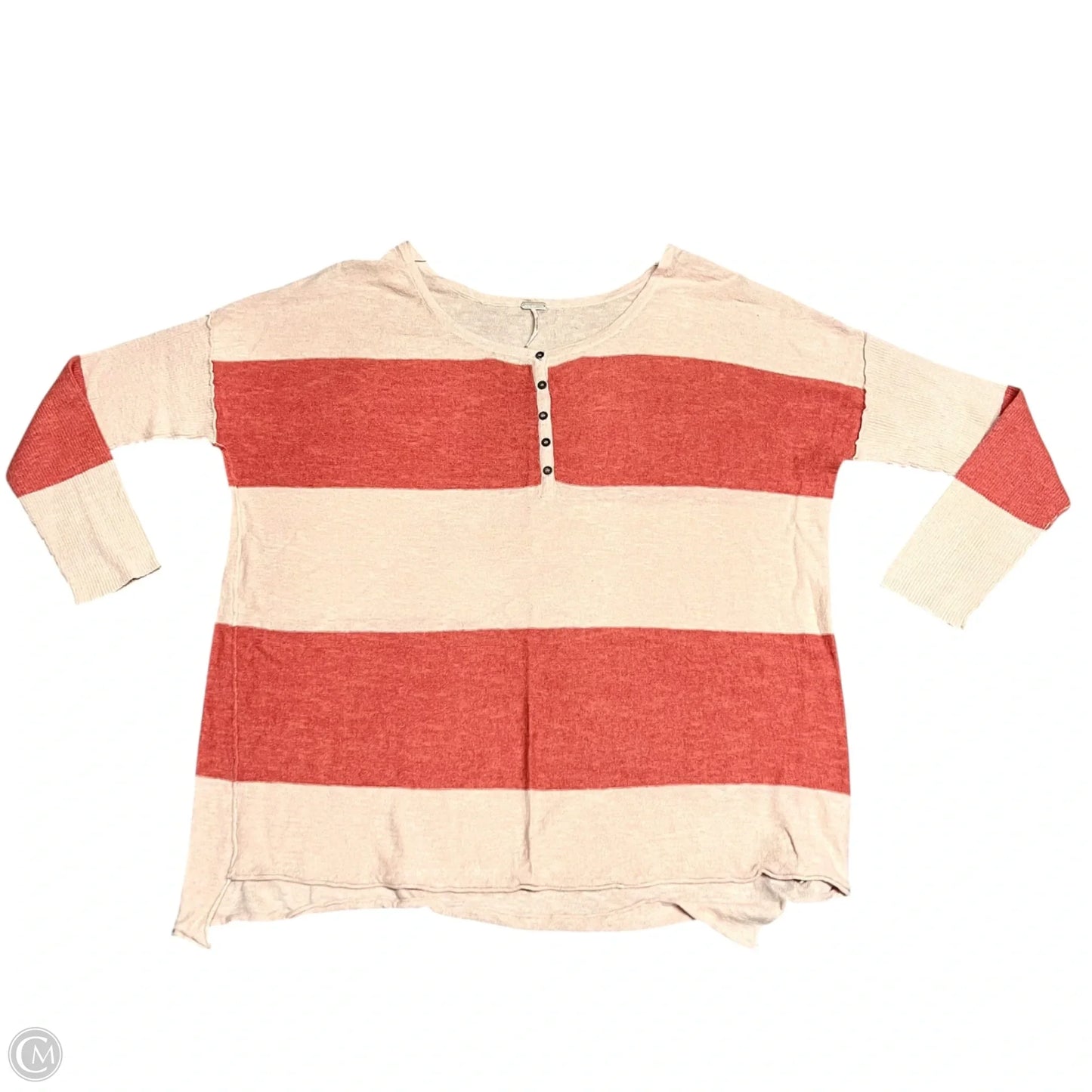 Top 3/4 Sleeve By Free People In Orange, Size: L
