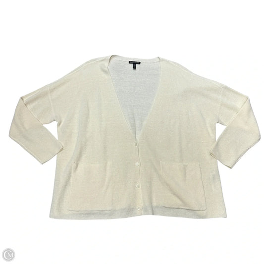 Sweater Cardigan By Eileen Fisher In Cream, Size: 1x