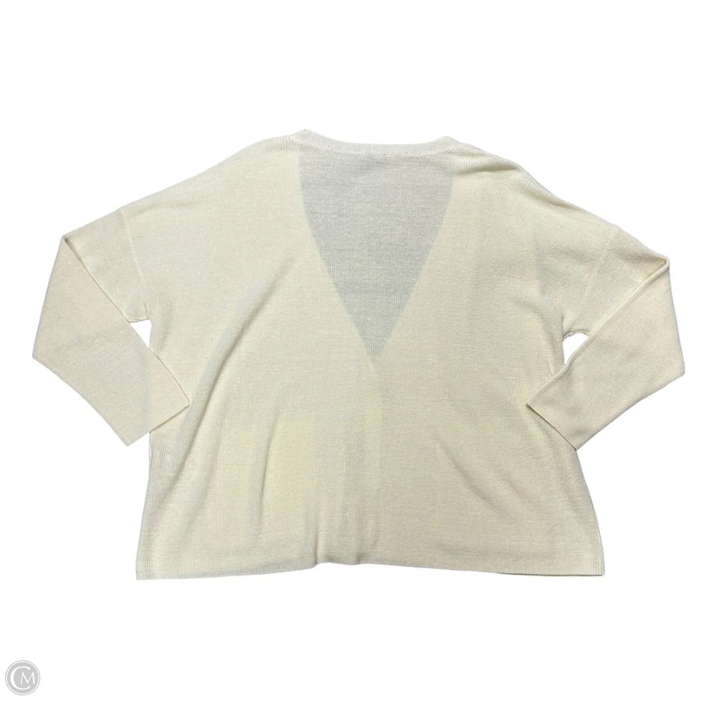 Sweater Cardigan By Eileen Fisher In Cream, Size: 1x