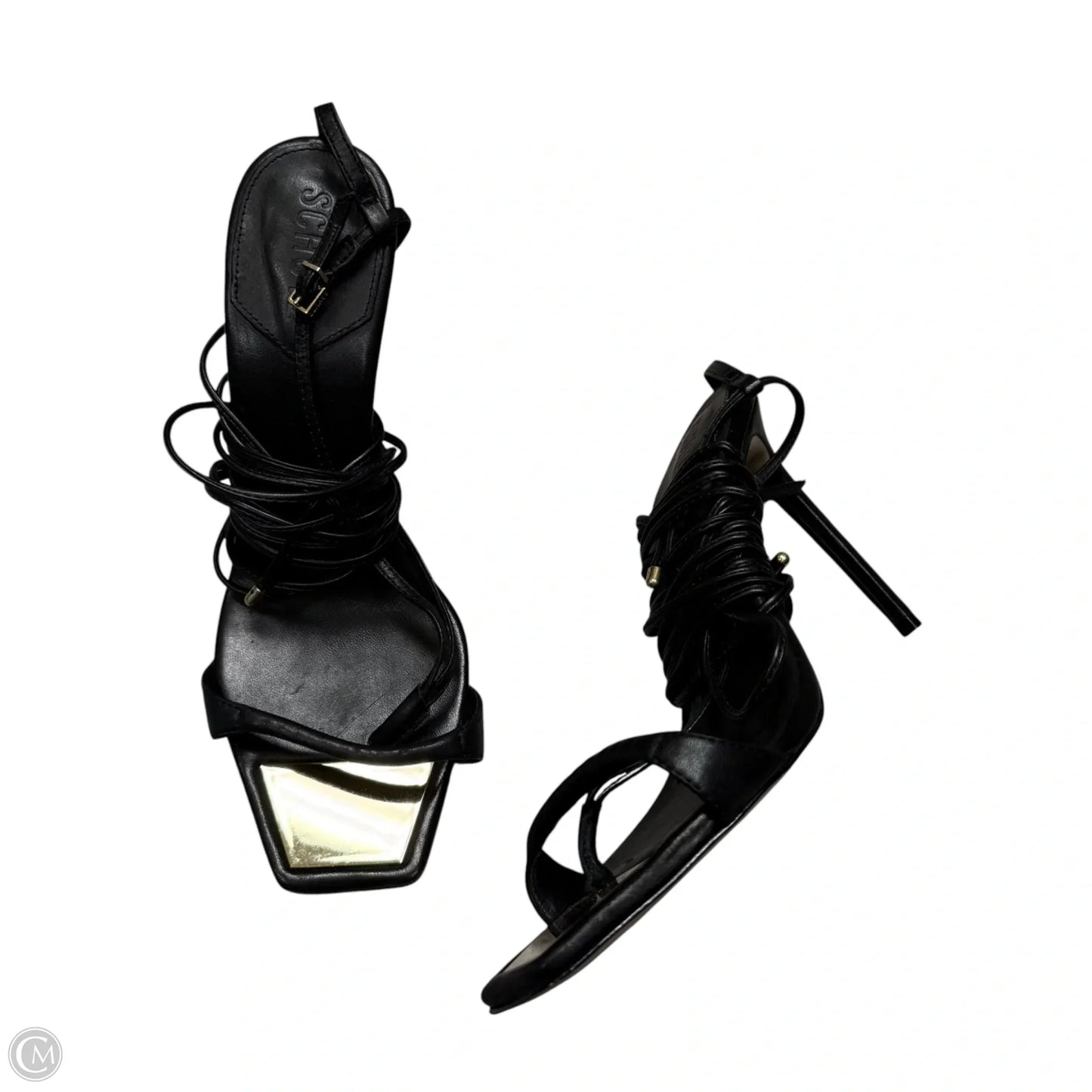 Sandals Heels Stiletto By Schutz In Black, Size: 10
