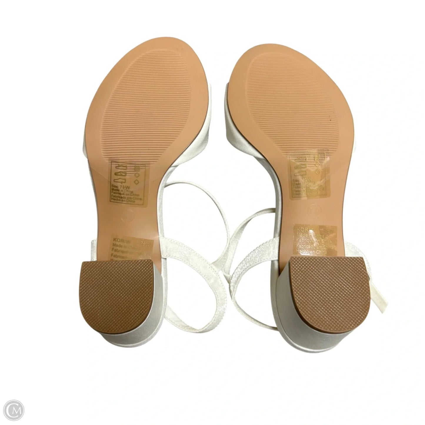 Sandals Heels Block By Db Studio In White, Size: 7.5w