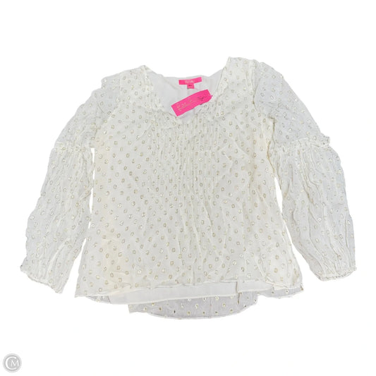 Top Long Sleeve Designer By Lilly Pulitzer In Gold, Size: Xl