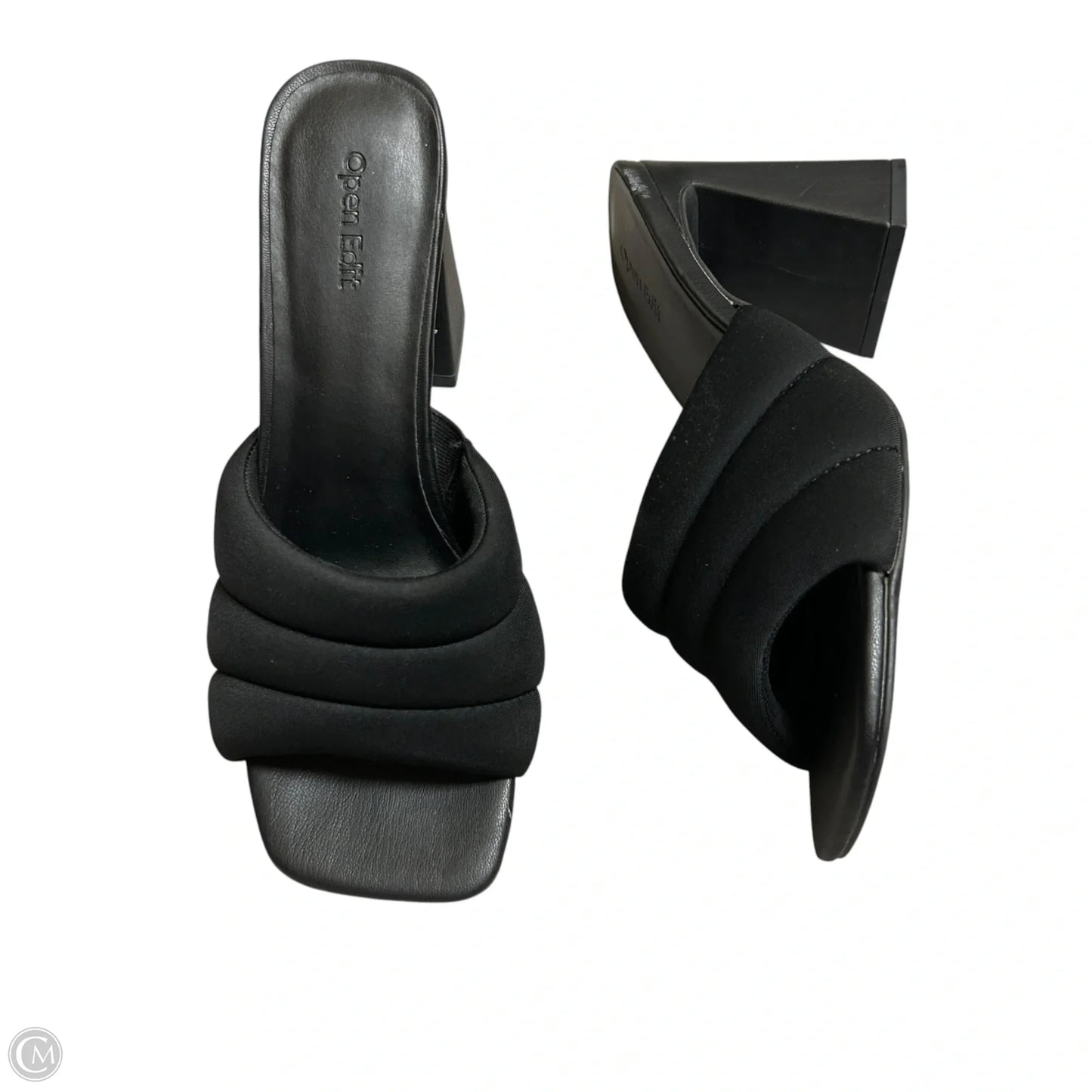 Sandals Heels Block By Open Edit In Black, Size: 8.5