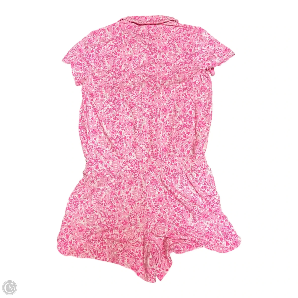 Romper Designer By Lilly Pulitzer In Pink & White, Size: M