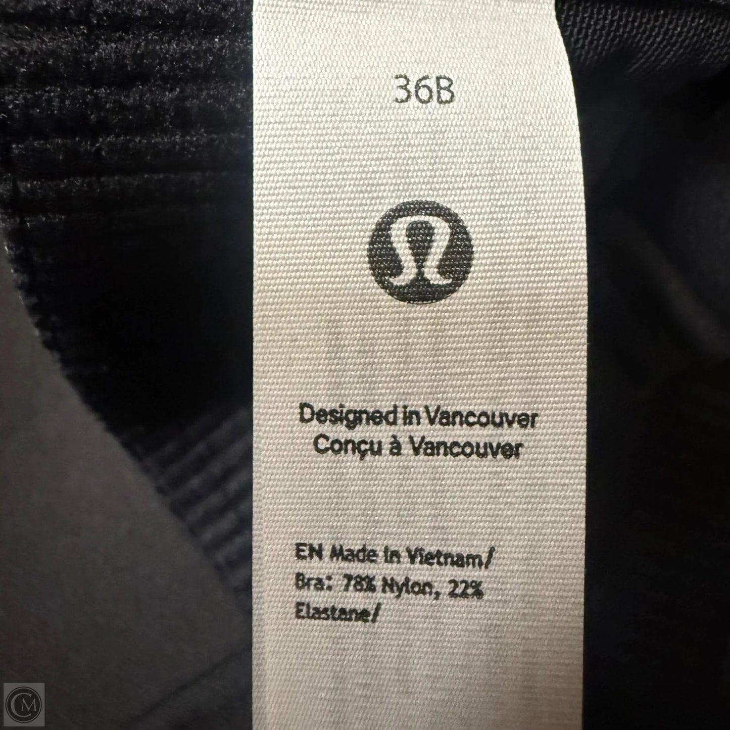 Athletic Bra By Lululemon In Black, Size: 36b