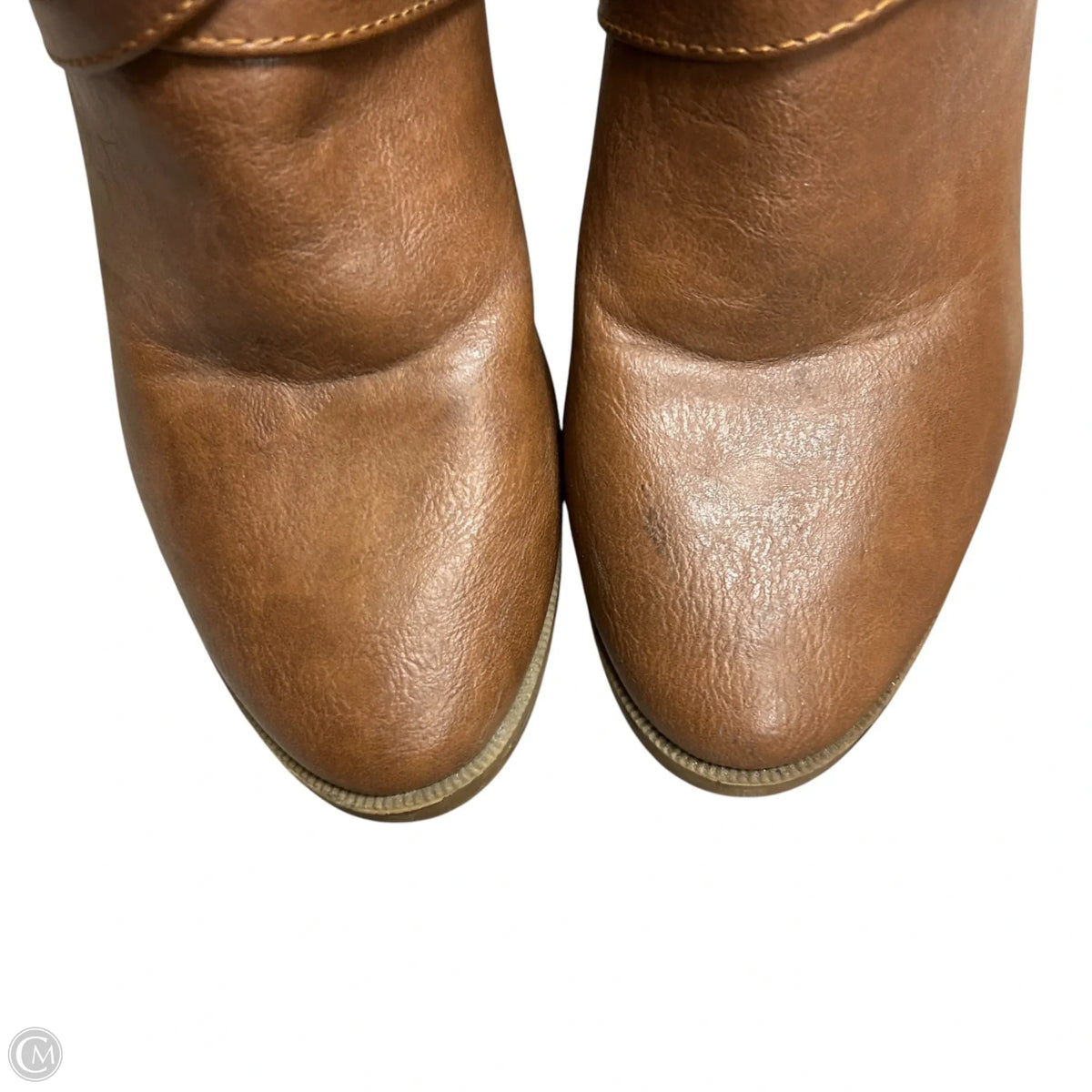 Boots Ankle Heels By Forever In Brown, Size: 8