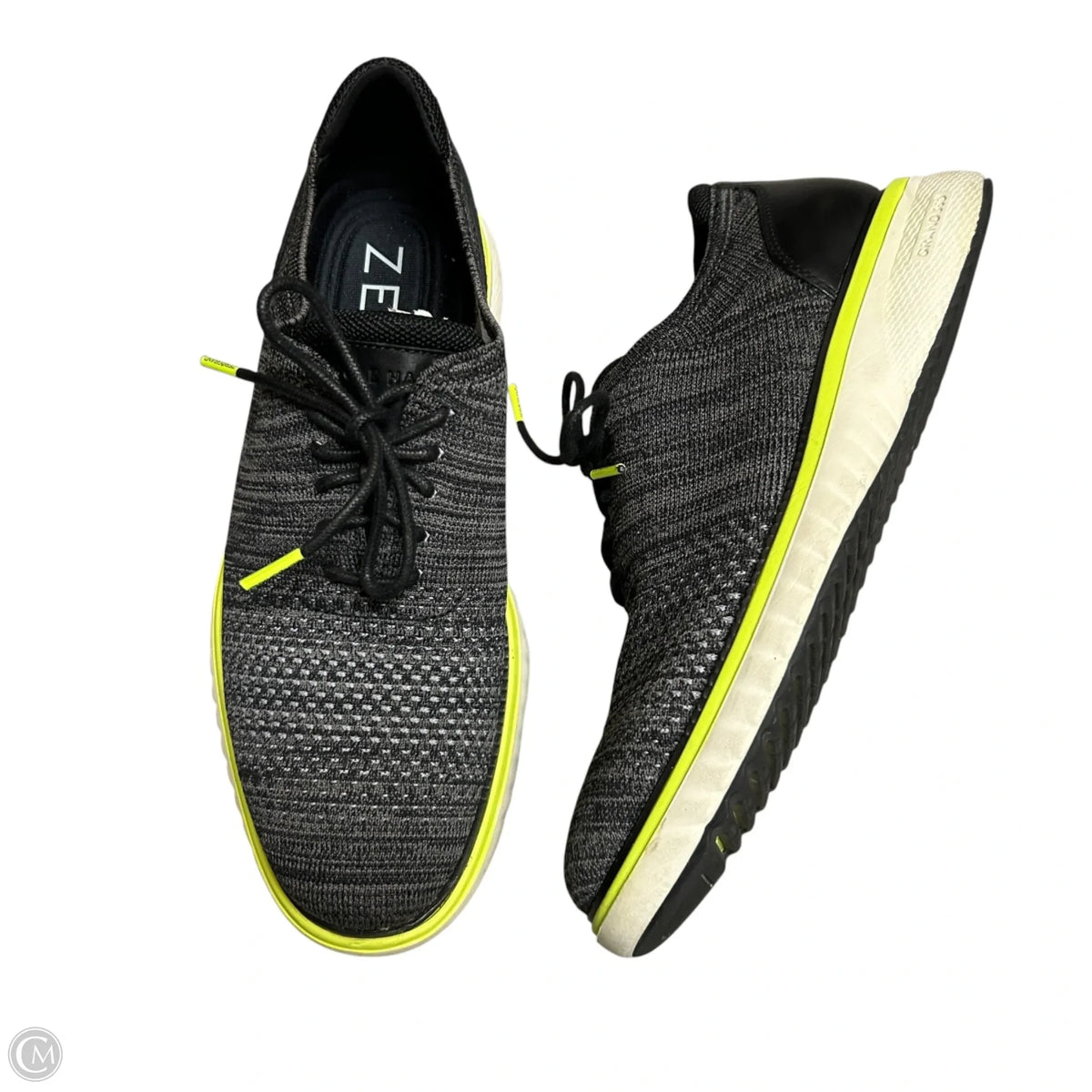 Shoes Athletic By Zero Gravity In Grey & Yellow, Size: 9.5