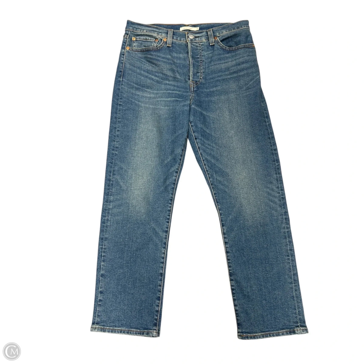 Jeans Straight By Levis In Blue Denim, Size: 12