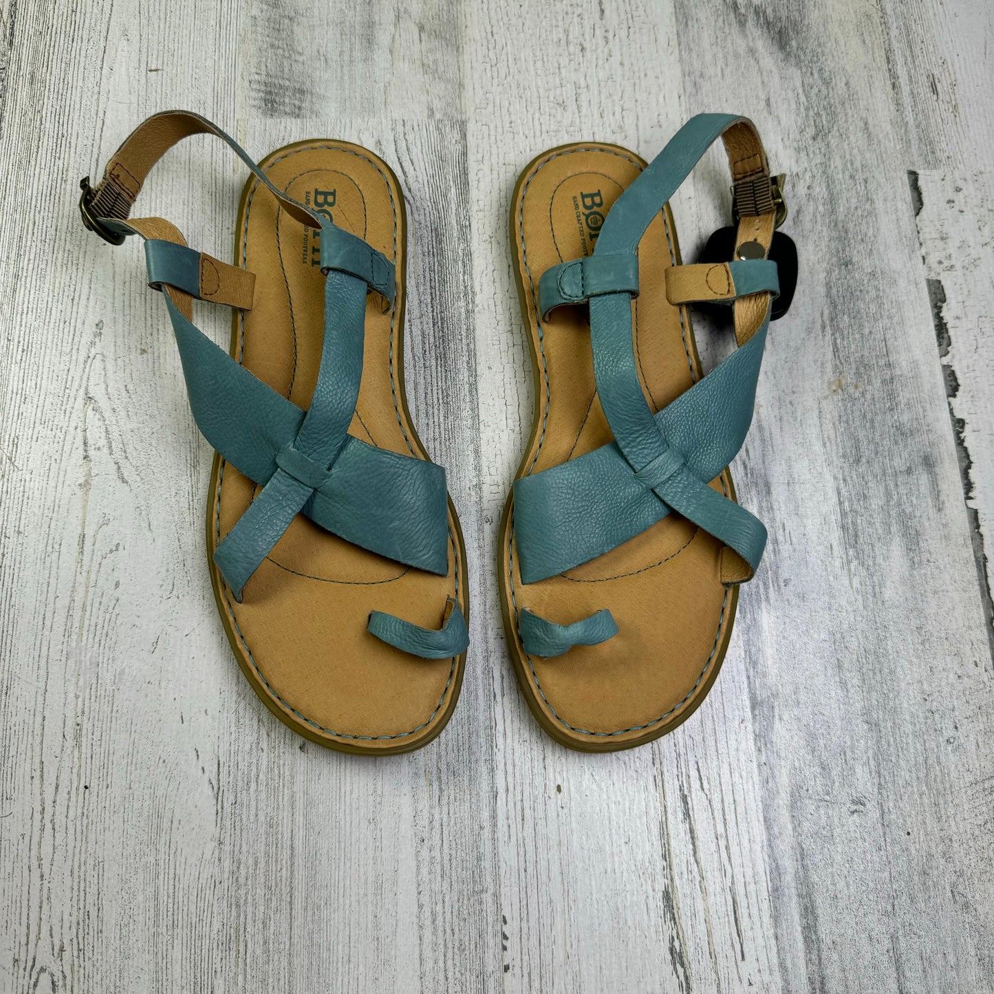 Blue Sandals Flats Born, Size 8