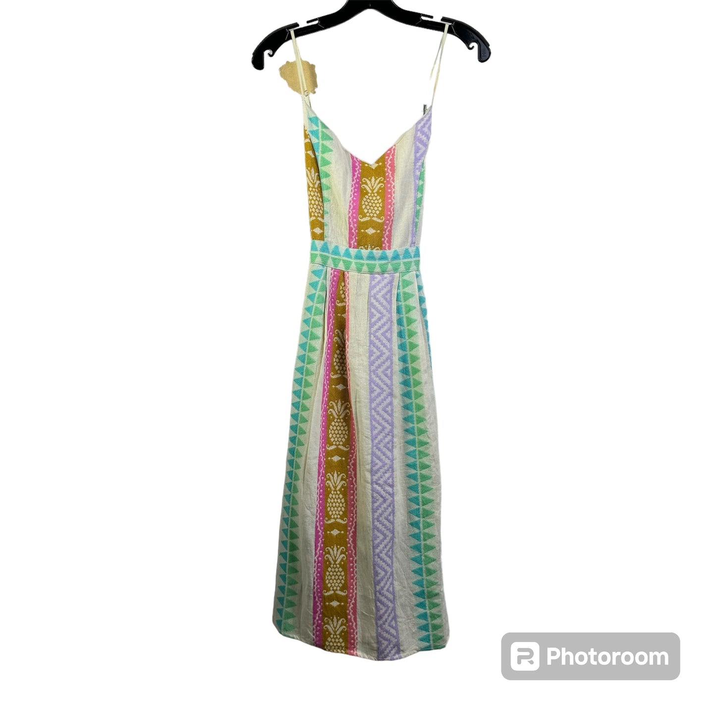 Multi-colored Dress Casual Midi En Creme, Size M