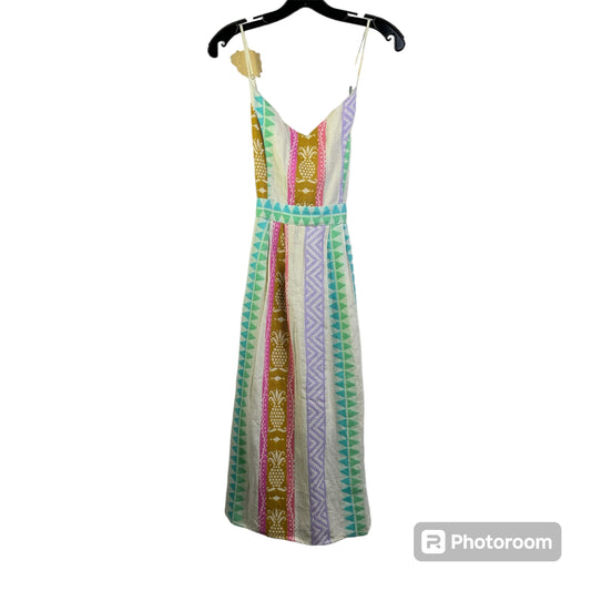 Multi-colored Dress Casual Midi En Creme, Size M