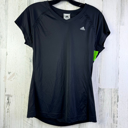 Black Athletic Top Short Sleeve Adidas, Size M