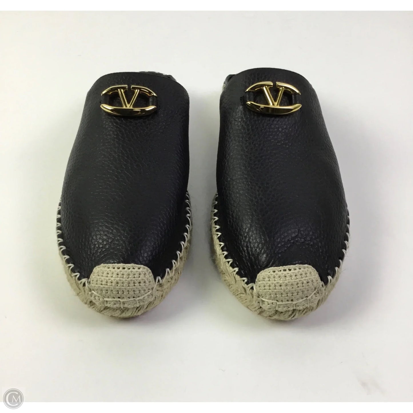 Shoes Luxury Designer By Valentino-garavani In Black & Gold, Size: 9