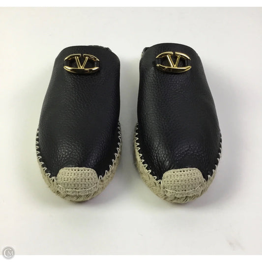 Shoes Luxury Designer By Valentino-garavani In Black & Gold, Size: 9