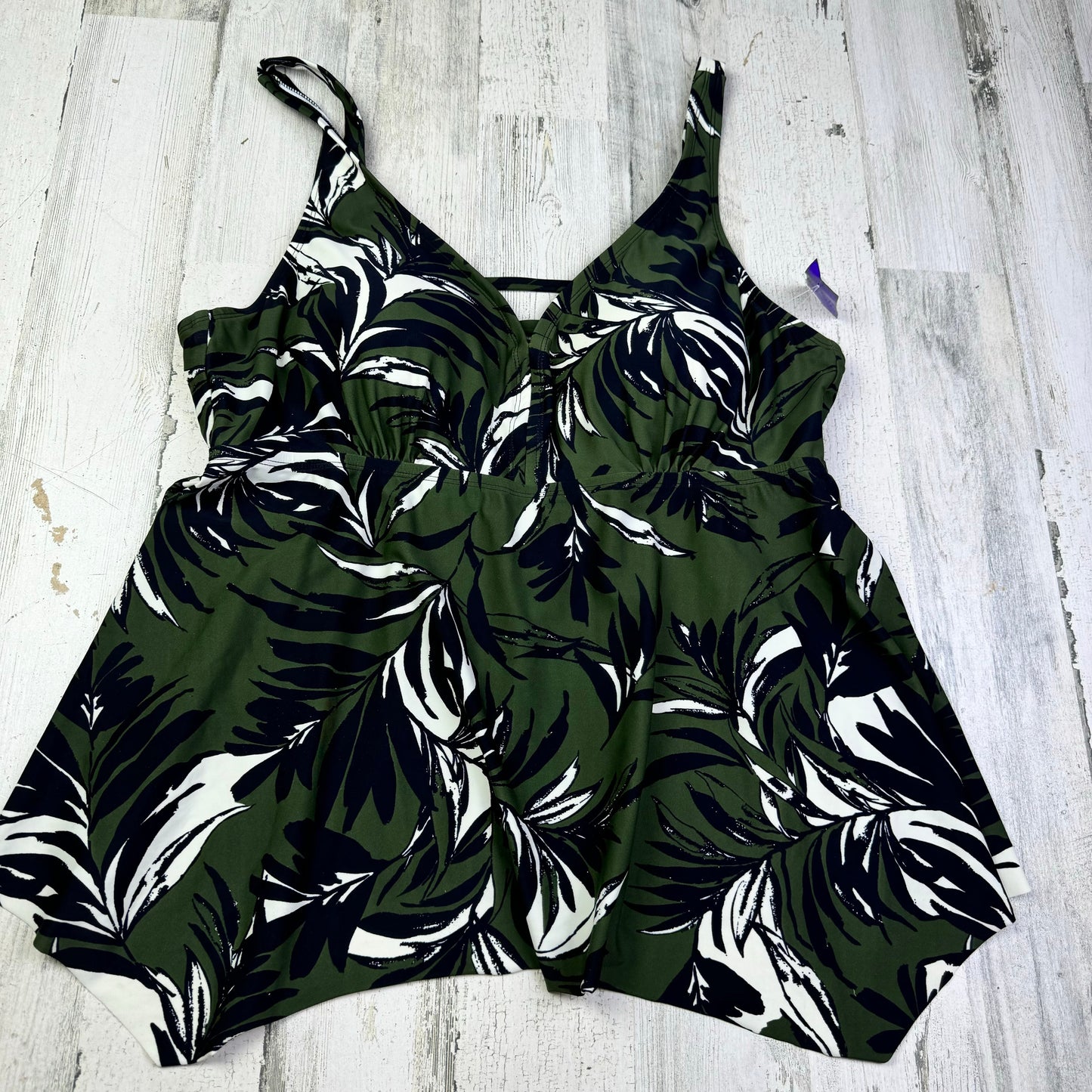 Green Swimsuit Top Kona Sol, Size 2x