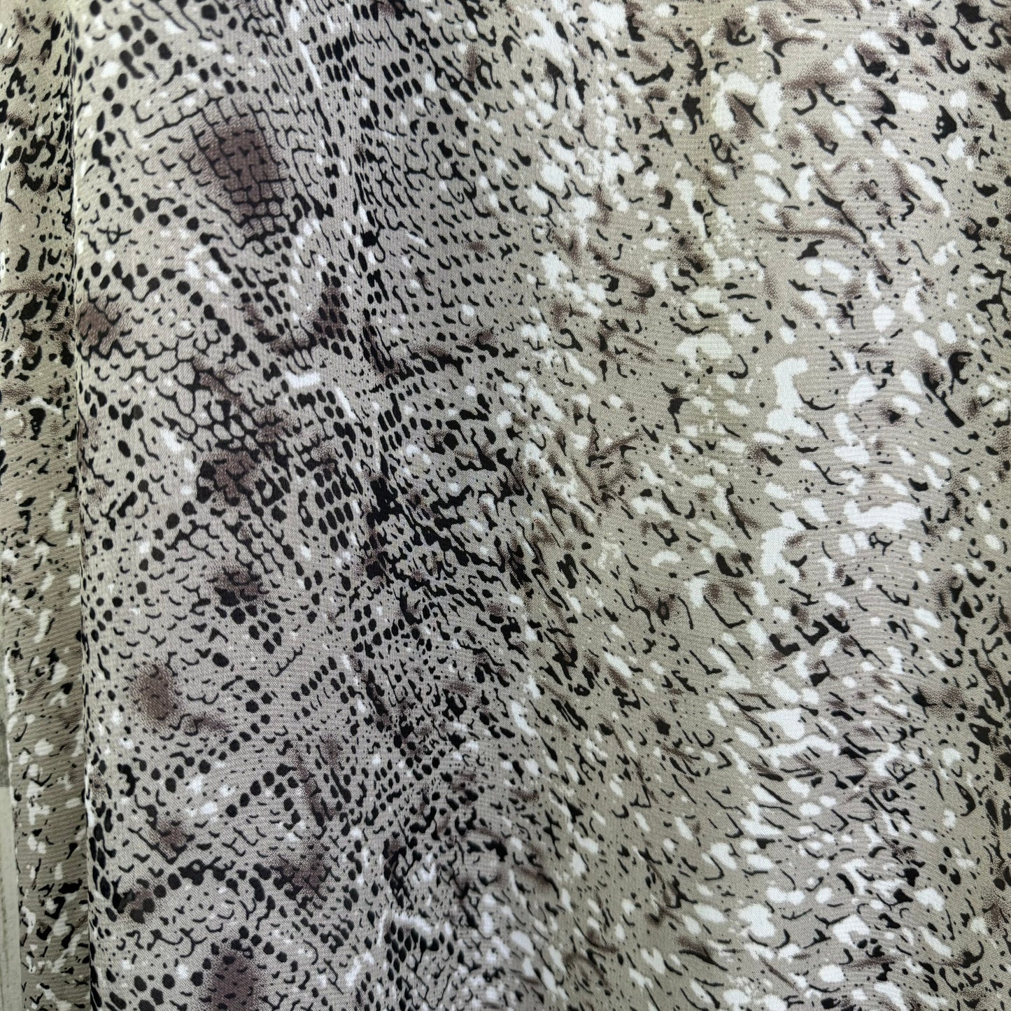 Snakeskin Print Dress Casual Maxi En Creme, Size M