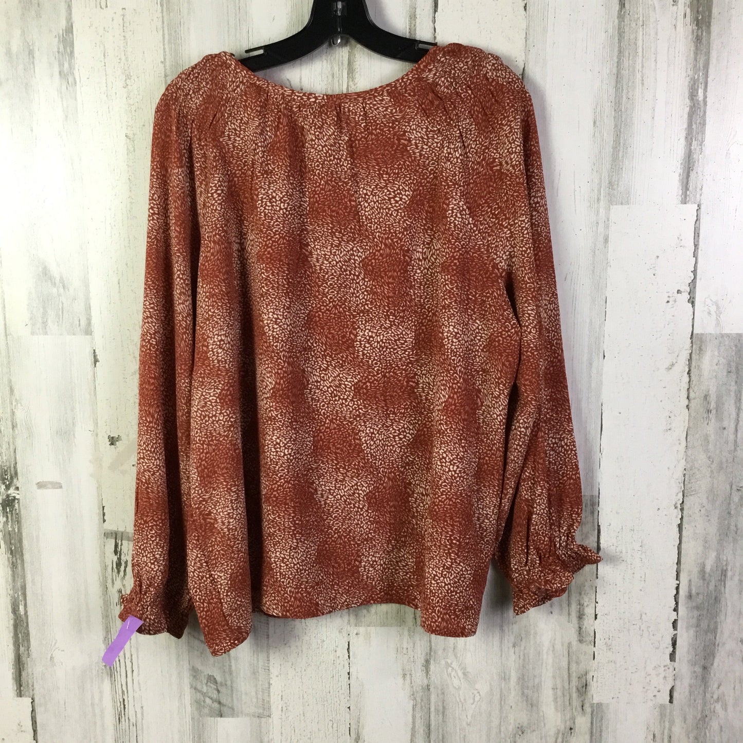 Blouse Long Sleeve By Jessica Simpson In ORANGE, Size: L