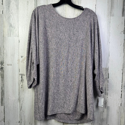 Grey & Pink Top Short Sleeve Workshop, Size 3x