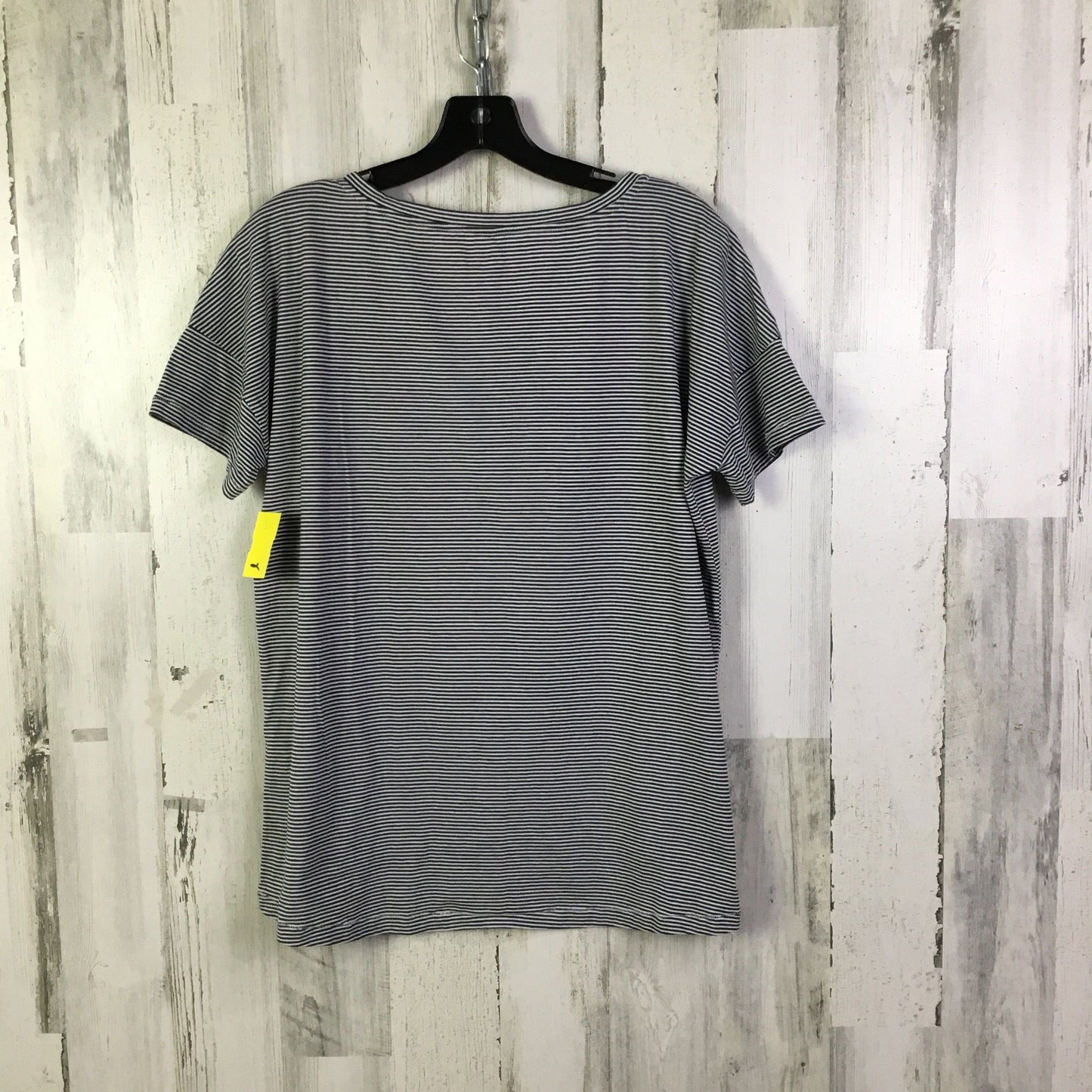 Top Short Sleeve Basic By Eileen Fisher In Black & White, Size: Xs