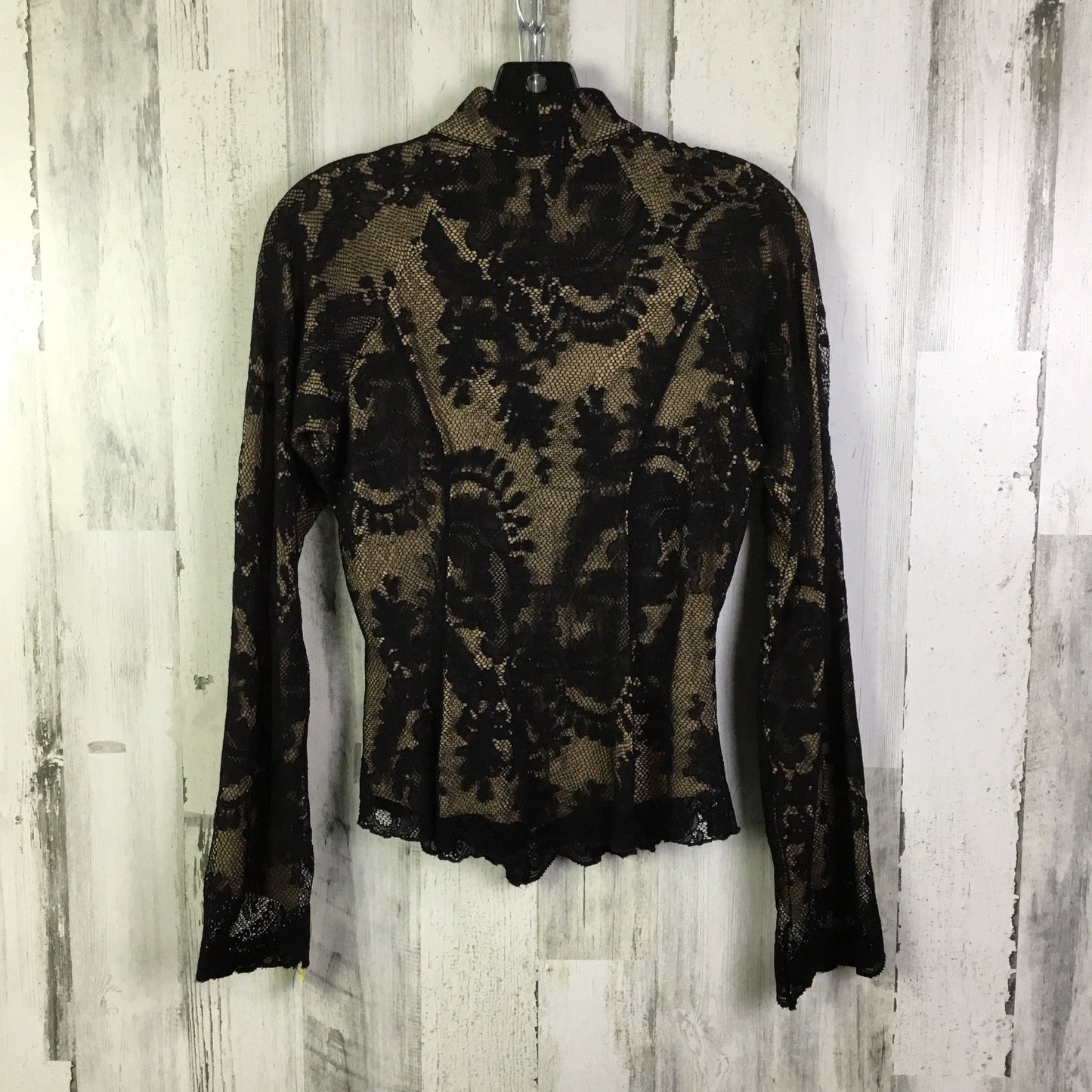 Blouse Long Sleeve By Clothes Mentor In Black & Tan, Size: S