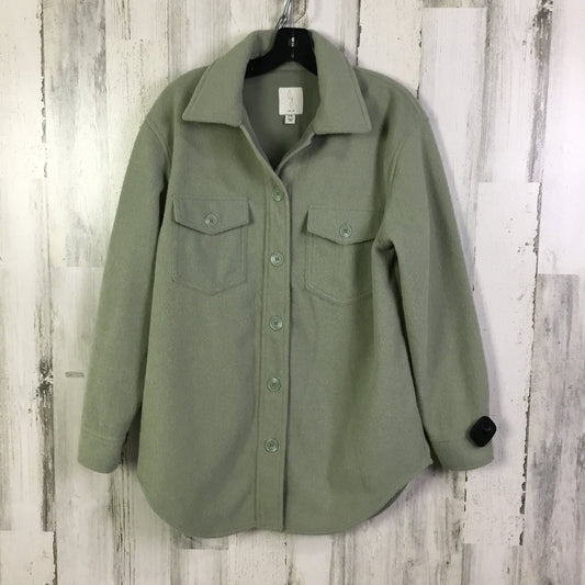 Jacket Shirt By Joie In Green, Size: M