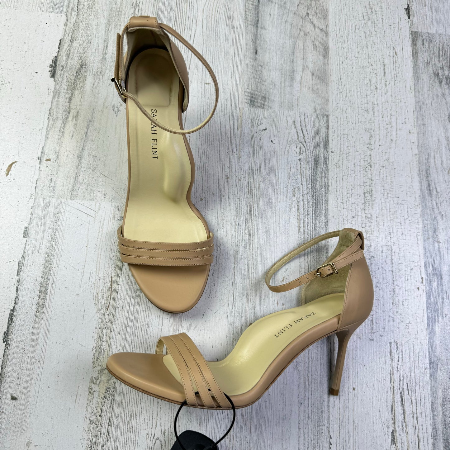 Sandals Heels Stiletto By SARAH FLINT In Tan, Size: 9