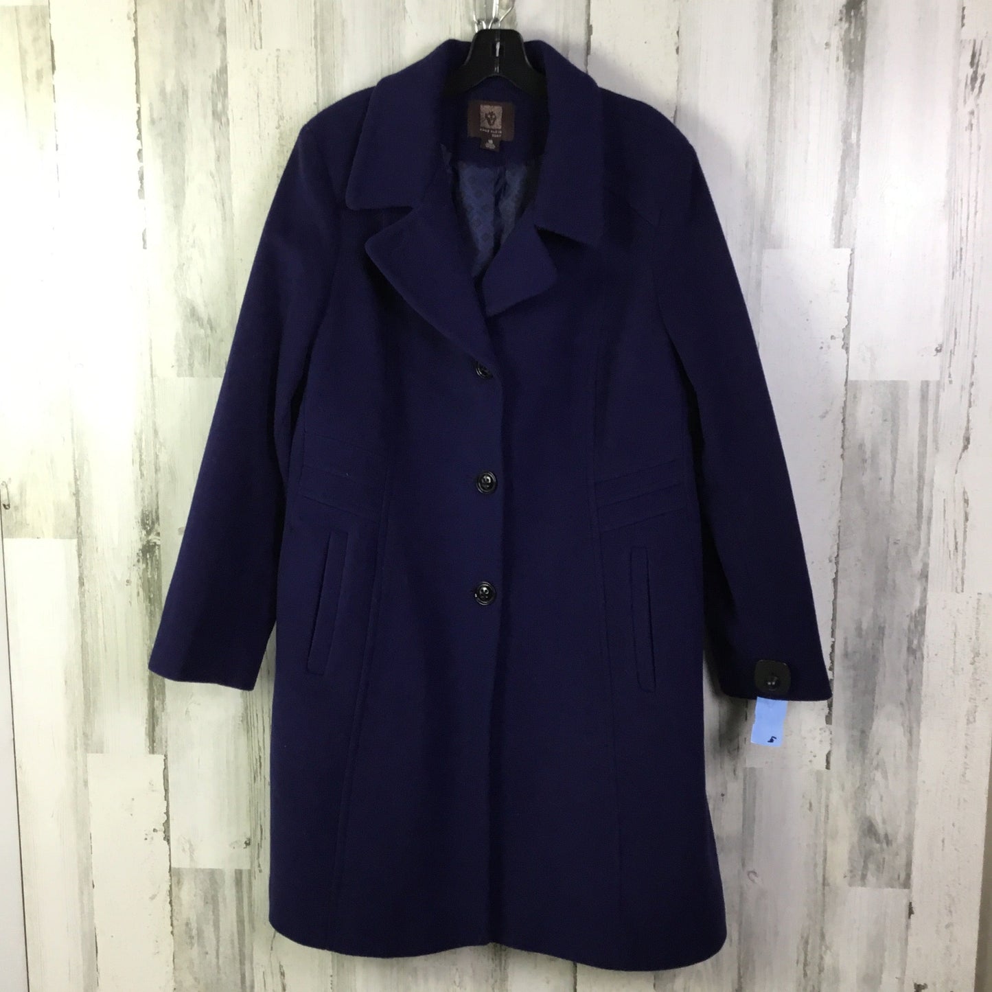 Coat Trench Coat By Anne Klein In Blue, Size: Xl