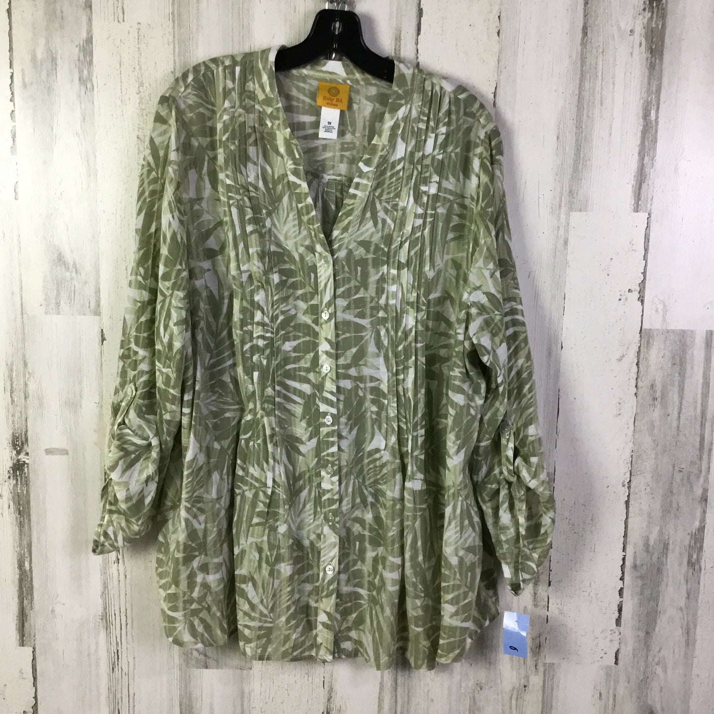 Blouse Long Sleeve By Ruby Rd In Green, Size: 1x