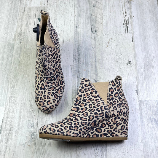 Boots Ankle Heels By Toms In Animal Print, Size: 10