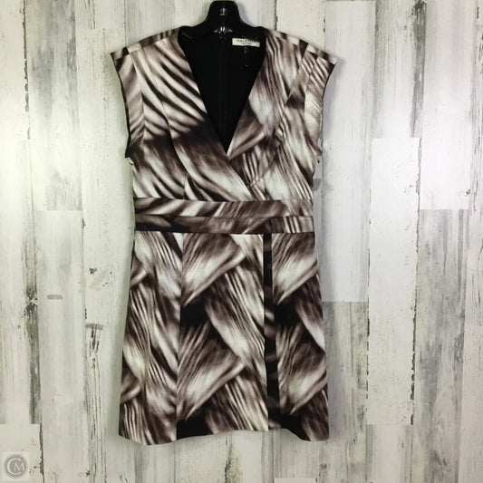 Dress Work By Halston Heritage In Brown & White, Size: M