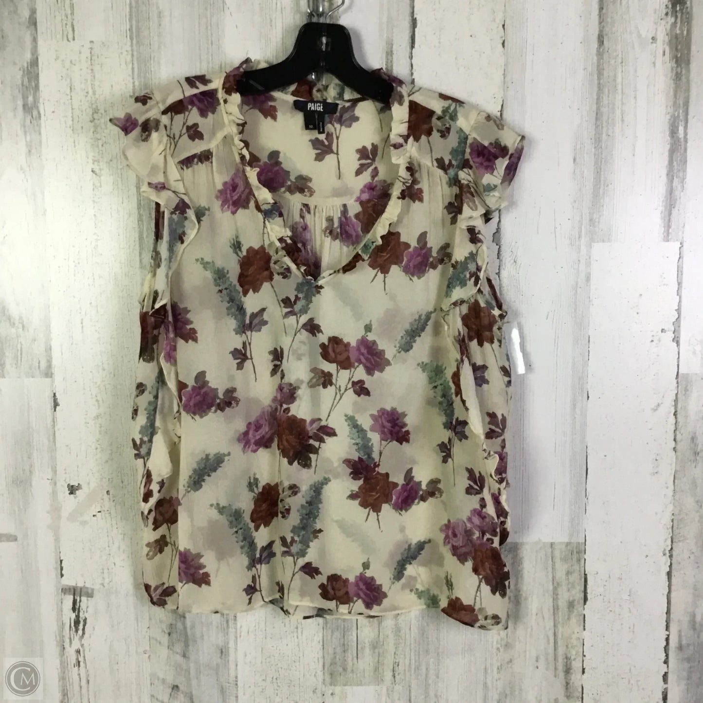 Top Sleeveless By Paige In Cream, Size: M