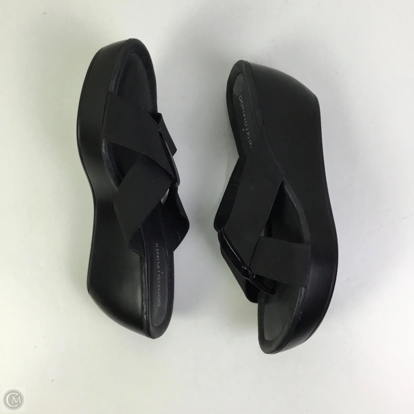 Sandals Heels Wedge By Donald Pliner In Black, Size: 7.5