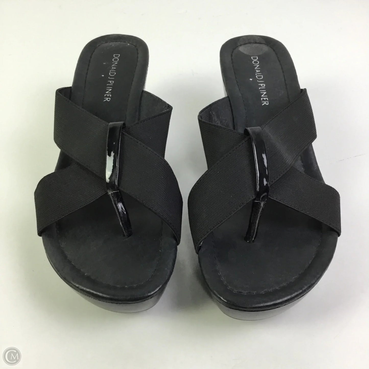 Sandals Heels Wedge By Donald Pliner In Black, Size: 7.5