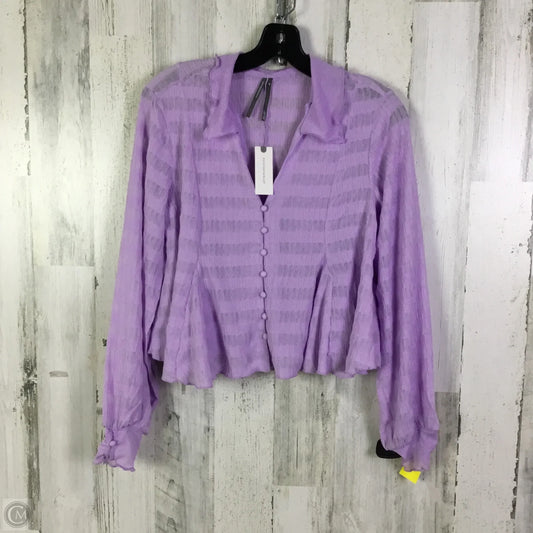 Blouse Long Sleeve By Anthropologie In Purple, Size: Xs