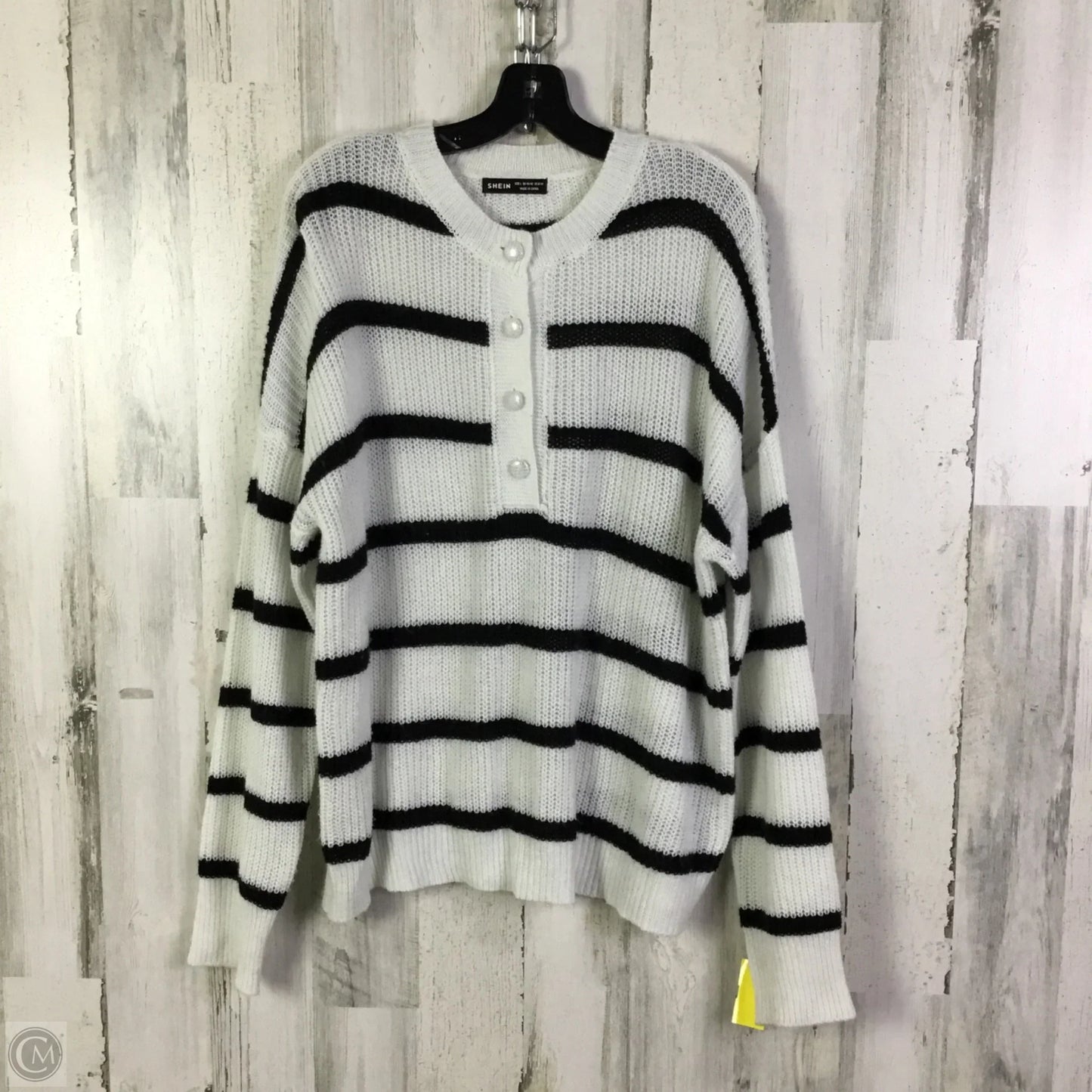 Sweater By Shein In Black & White, Size: M