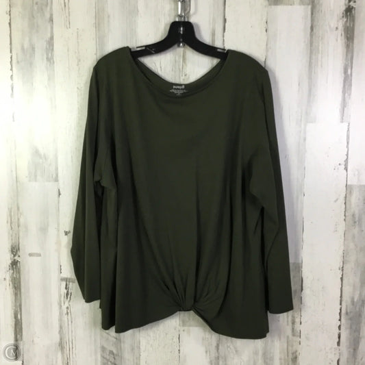 Top Long Sleeve Basic By Clothes Mentor In Green, Size: 2x
