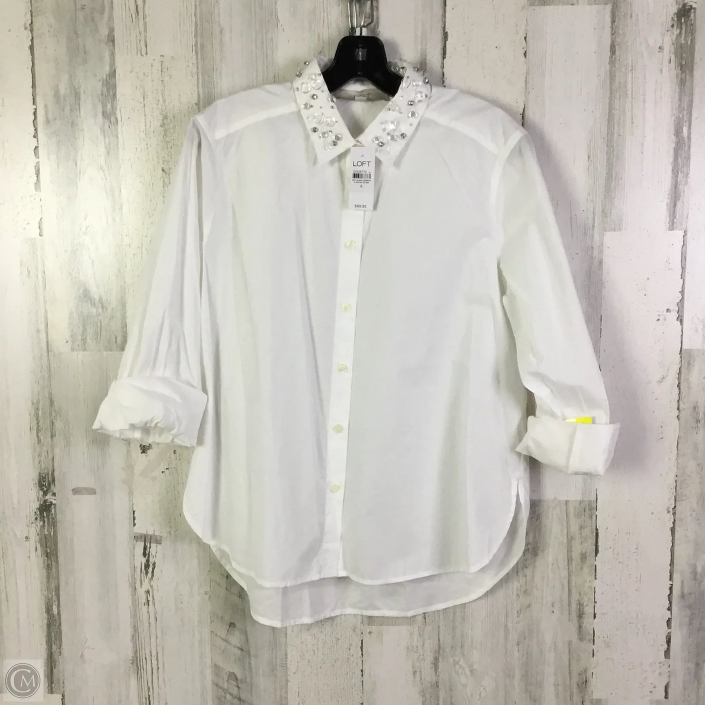Blouse Long Sleeve By Loft In White, Size: S