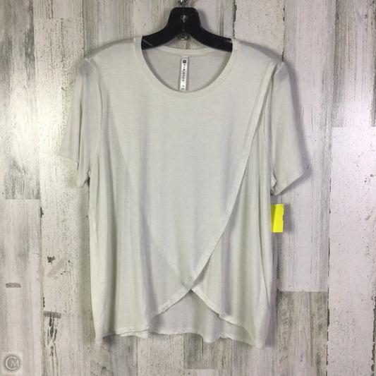 Athletic Top Short Sleeve By Fabletics In Cream, Size: Xl