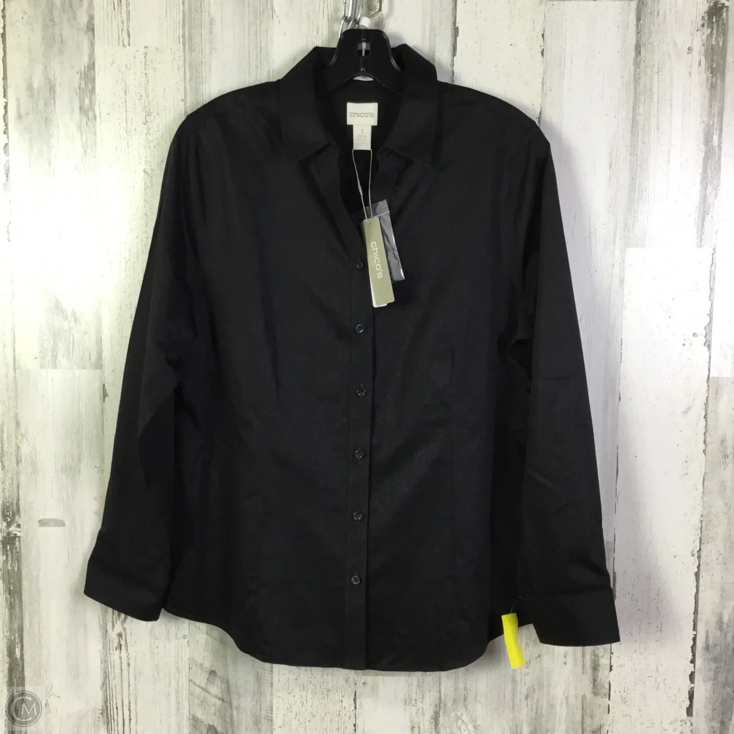 Blouse Long Sleeve By Chicos In Black, Size: M