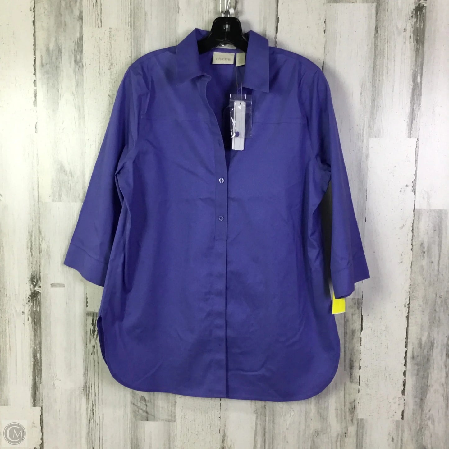 Blouse 3/4 Sleeve By Chicos In Blue, Size: M