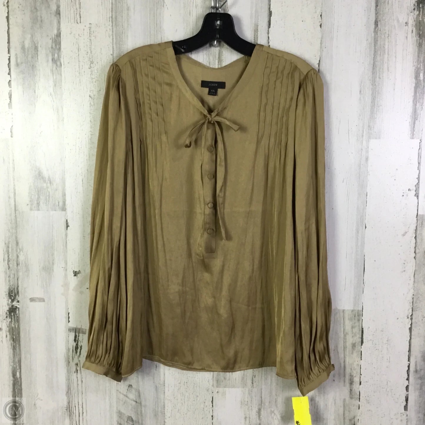 Blouse Long Sleeve By J. Crew In Gold, Size: Xxl