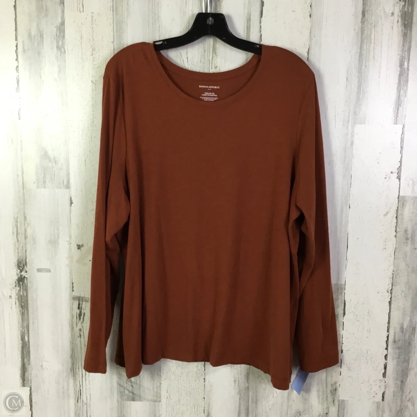 Top Long Sleeve Basic By Banana Republic In Brown, Size: Xxl