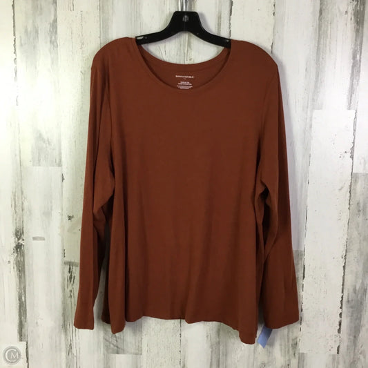 Top Long Sleeve Basic By Banana Republic In Brown, Size: Xxl