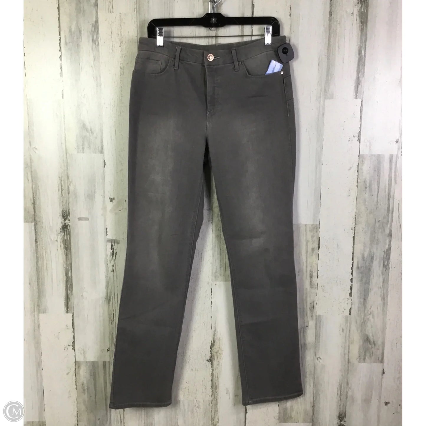 Jeans Straight By Chicos In Grey Denim, Size: 8