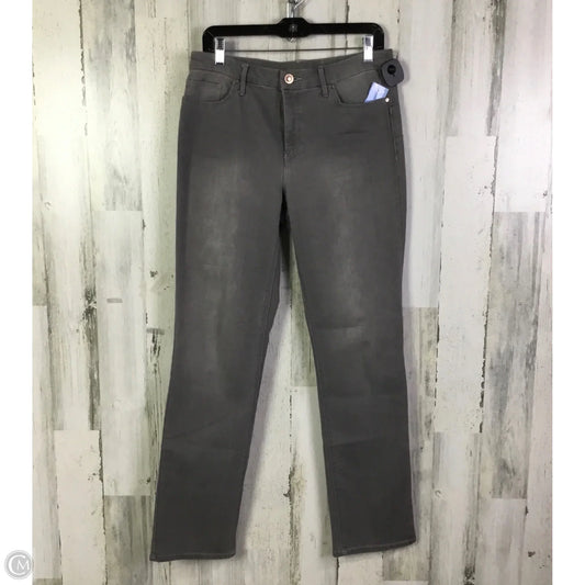 Jeans Straight By Chicos In Grey Denim, Size: 8